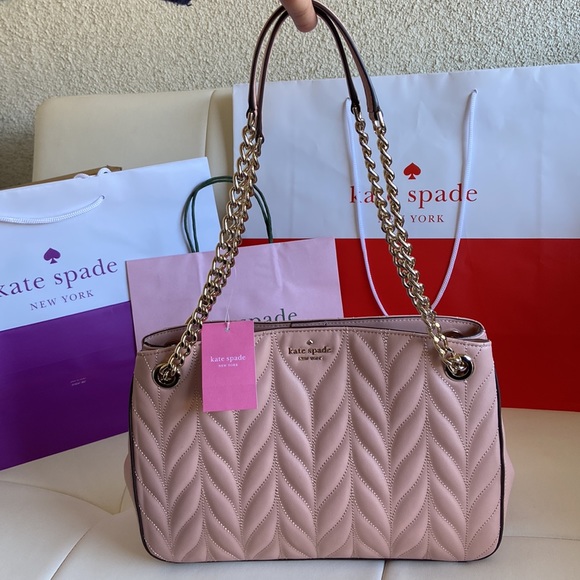 Kate Spade New York Briar Lane Quilted Med Convertible Shoulder Bag Rosy Cheeks - Picture 11 of 14